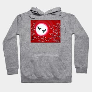 Red, Flying Birds Hoodie